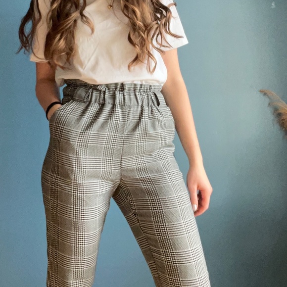 Pantalons carottés noir et blanc - Picture 2 of 6